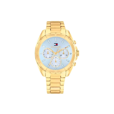 Reloj Tommy Hilfiger Mujer Acero Dorado Esfera Celeste 1782783