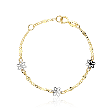 Pulsera Oro Bicolor 18k 14cm "Primavera"
