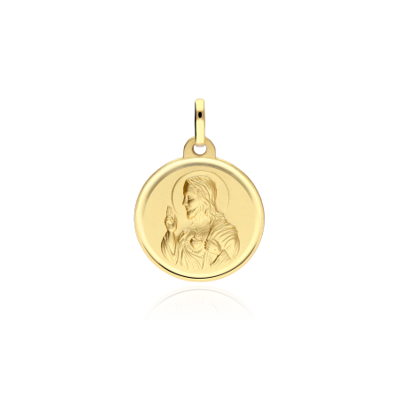 ESCAPULARIO V. ANGUSTIAS Y CORAZÓN DE JESUS 16MM ORO 18K