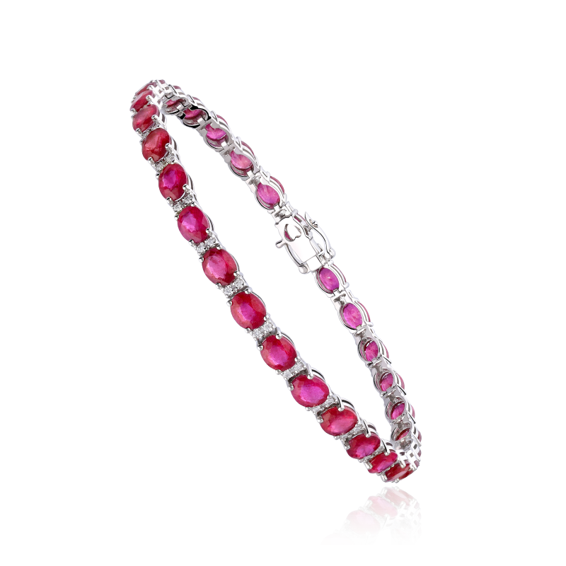 Pulsera Oro 18k rubíes y diamantes 0.31cts "Bleckede"