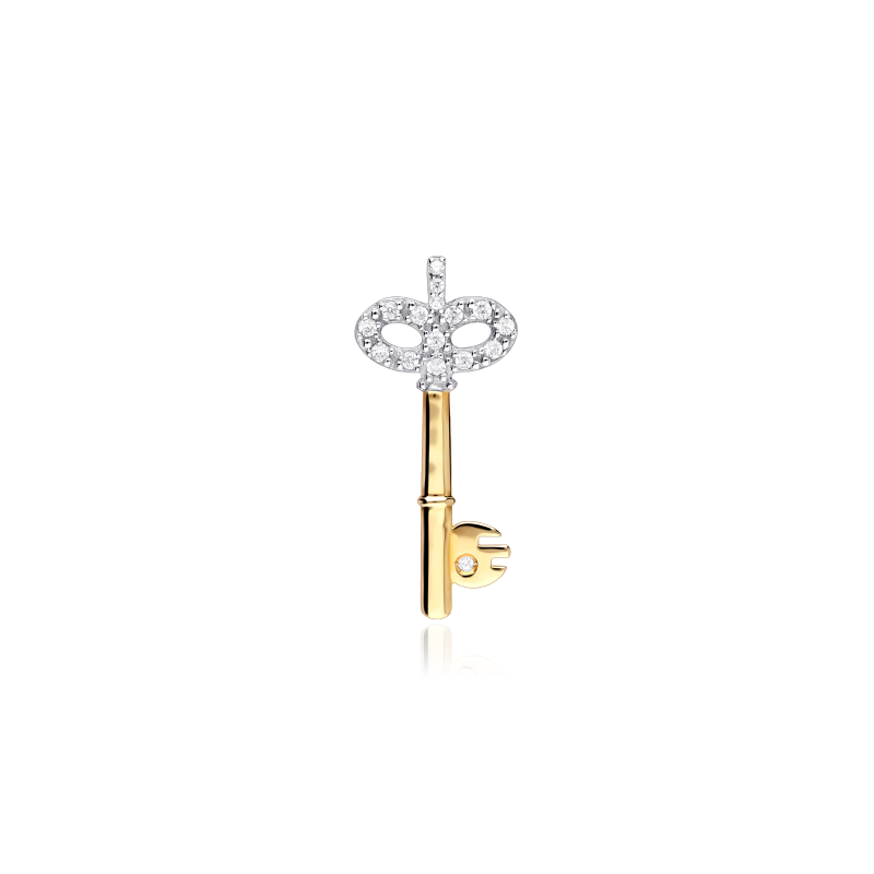 Colgante Oro 18k y circonitas "Mi llave"