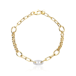 Pulsera Oro 18k y circonitas "Mailer"