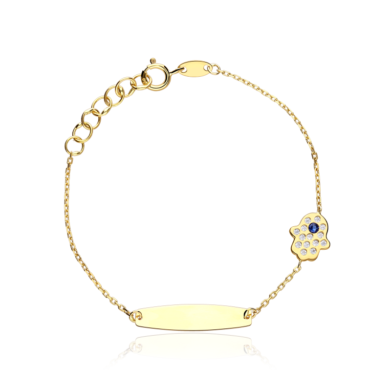 Pulsera Oro 18k y circonitas "Fátima"