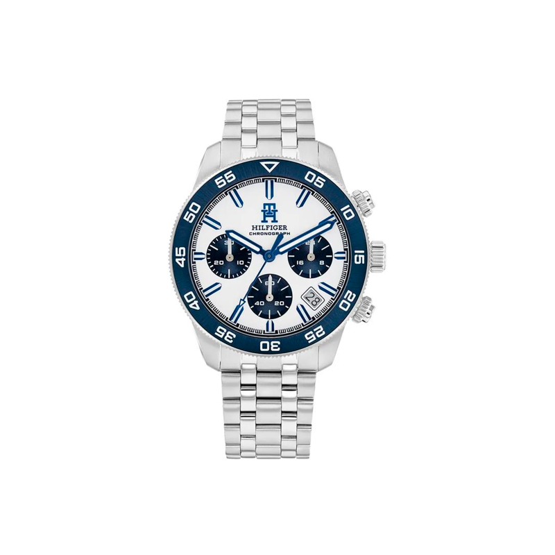 Reloj Tommy Hilfiger Hombre Cronógrafo Plateado y Azul 1792157