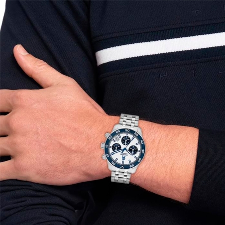 Reloj Tommy Hilfiger Hombre Cronógrafo Plateado y Azul 1792157