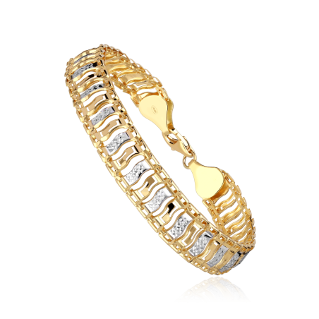 Pulsera Oro Bicolor 18k 19cm "Gustosa"