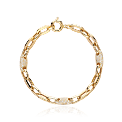 Pulsera Oro 18k y circonitas  Gaga 