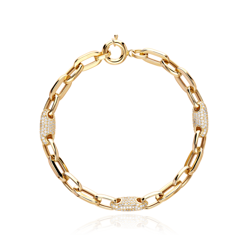 Pulsera Oro 18k y circonitas "Gaga"