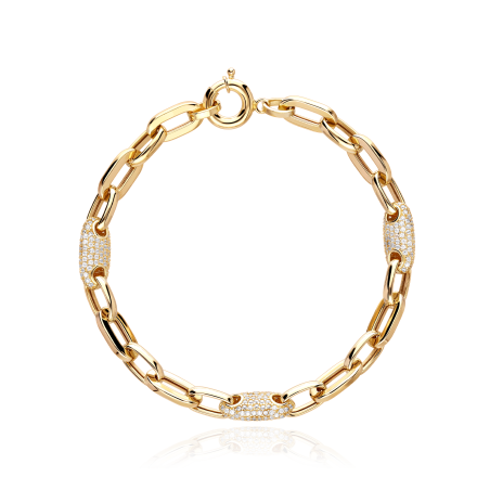 Pulsera Oro 18k y circonitas "Gaga"