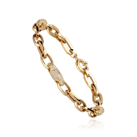 Pulsera Oro 18k y circonitas "Gaga"