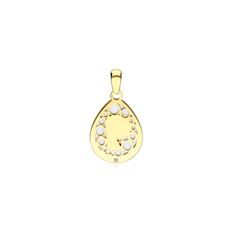 Medalla Oro 18k, nácar y circonita "Virgen Niña"