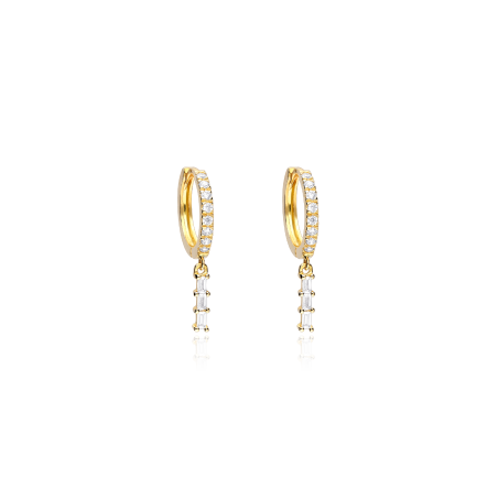 Pendientes Oro 18k y circonitas "Malva"