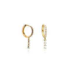 Pendientes Oro 18k y circonitas  Malva 