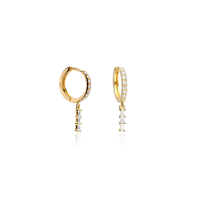 Pendientes Oro 18k y circonitas "Malva"