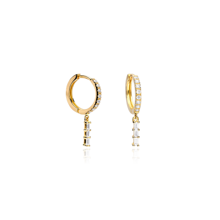 Pendientes Oro 18k y circonitas "Malva"