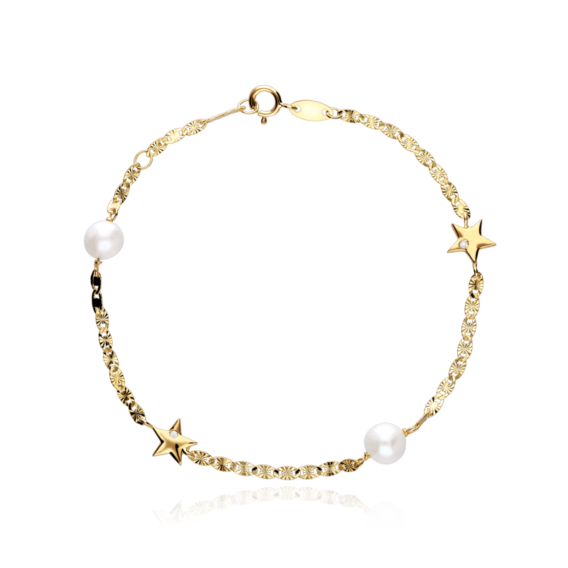 Pulsera Oro 18 k Diamantes y Perlas Cultivadas "Düben"