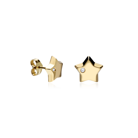 PENDIENTES "PAVESE" ORO 18K Y CIRCONITAS
