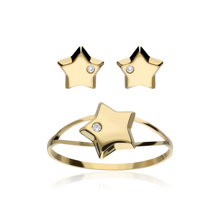 CONJUNTO "PAVESE" ORO 18K Y CIRCONITAS