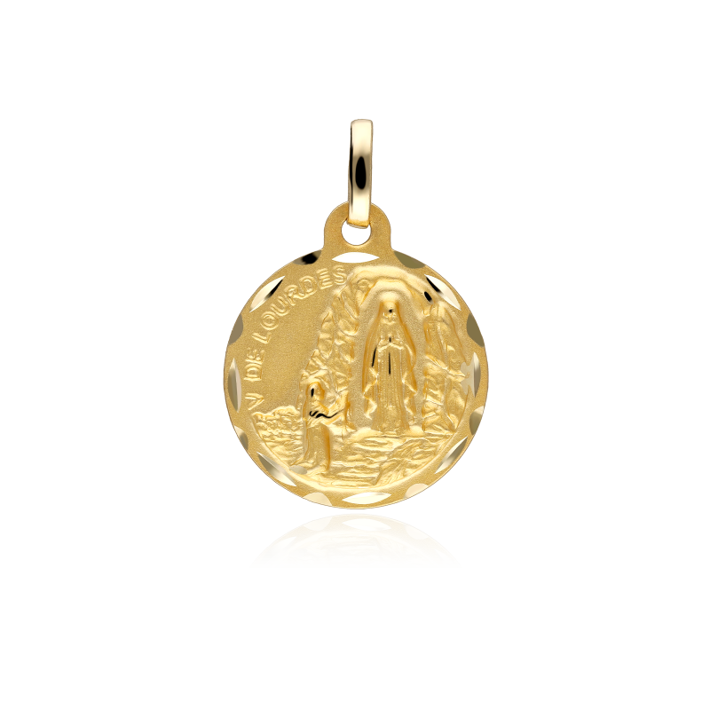 MEDALLA VIRGEN DE LOURDES 16 MM ORO 18K