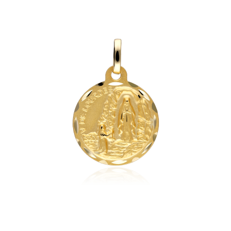 MEDALLA VIRGEN DE LOURDES 16 MM ORO 18K
