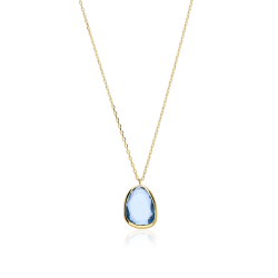 Gargantilla Oro 18k y gema azul  Desigual 