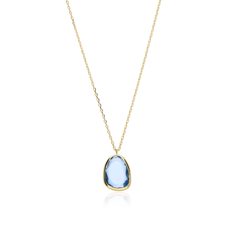 Gargantilla Oro 18k y gema azul "Desigual"