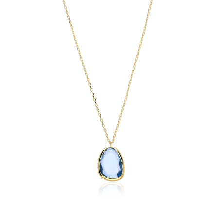 Gargantilla Oro 18k y gema azul "Desigual"