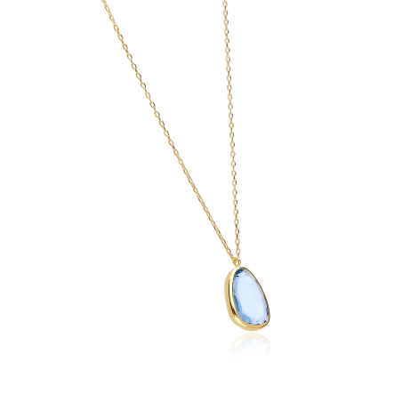 Gargantilla Oro 18k y gema azul "Desigual"
