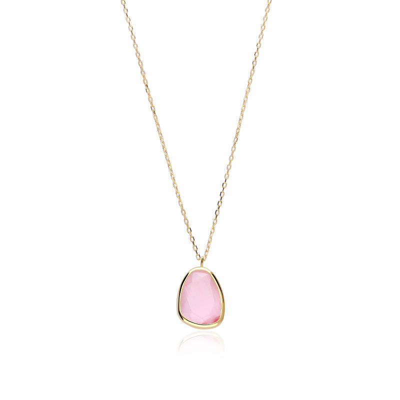Gargantilla Oro 18k y gema rosa "Desigual"