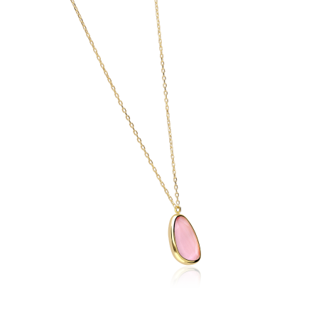Gargantilla Oro 18k y gema rosa "Desigual"