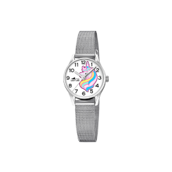 Reloj Lotus Niña Acero Malla Milanesa y Unicornio 18571/H