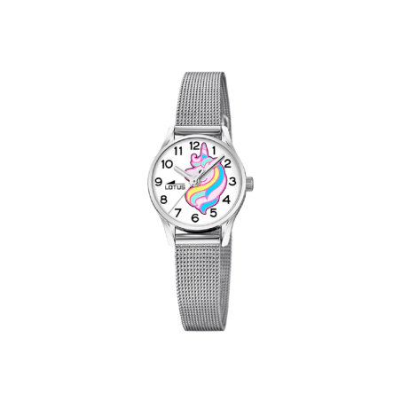 Reloj Lotus Niña Acero Malla Milanesa y Unicornio 18571/H