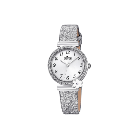 Reloj Lotus Niña Acero Correa Piel Brillante y Flor 18625/2