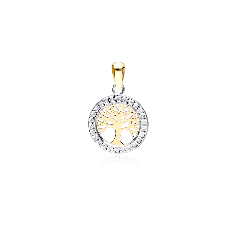 Colgante Oro 18k y circonitas "Boja"