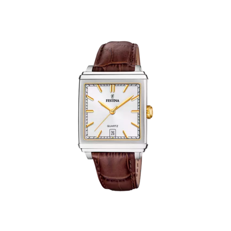 Reloj Festina Hombre Correa Marrón Esfera Blanca F20681/4