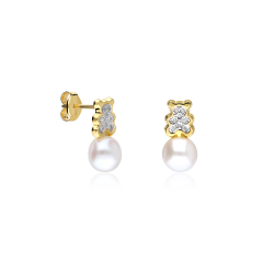 Pendientes Oro 18k y circonitas "Baby Bear"