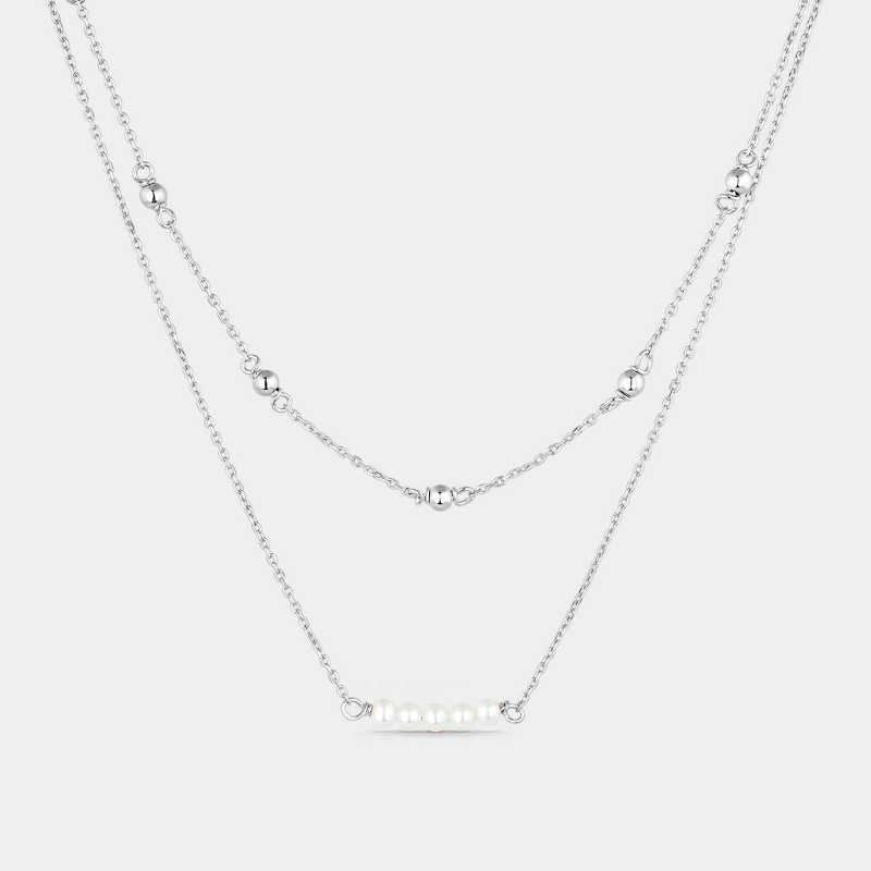 Gargantilla Itemporality Plata y perlas SNL-101-137-UU