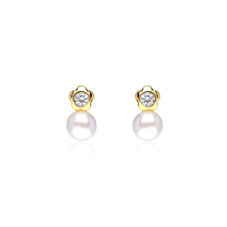 Pendientes Oro 18 k Perlas cultivadas "Tú y yo"