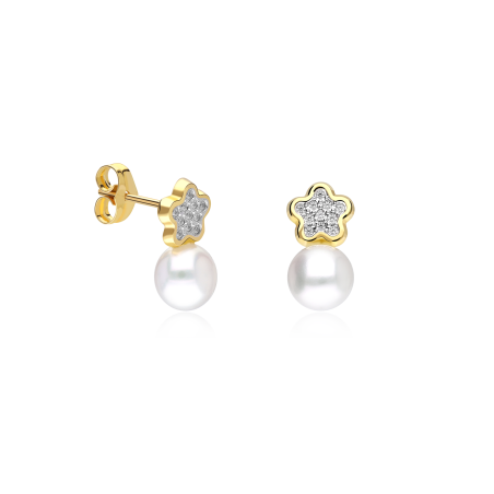 Pendientes Oro 18k perlas cultivadas "Camila"