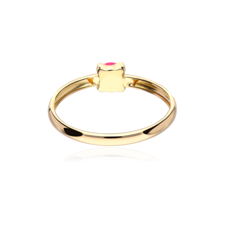 Anillo oro 18k y rubí 4mm "Four"