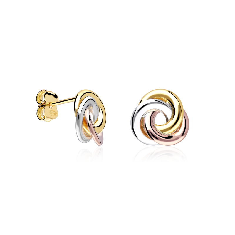 Pendientes Oro Tricolor 18k "Lazos"