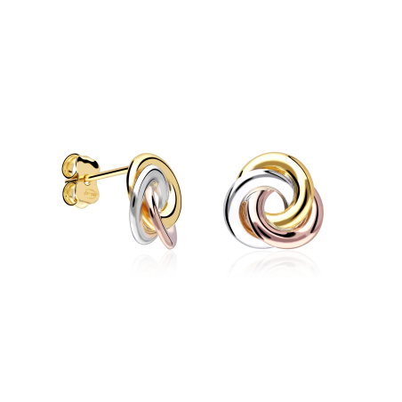 Pendientes Oro Tricolor 18k "Lazos"