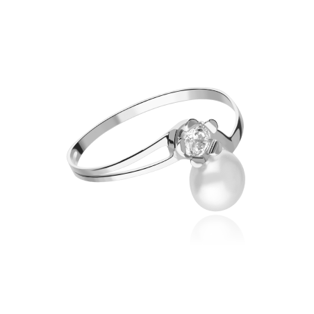 ANILLO "BERKANE" ORO BLANCO 18K PERLA CULTIVADA