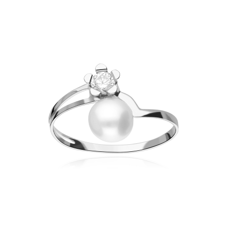 ANILLO "BERKANE" ORO BLANCO 18K PERLA CULTIVADA