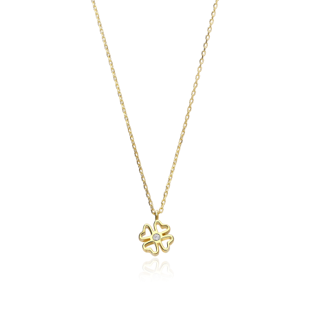 Gargantilla Oro 18k y circonita "Suerte"