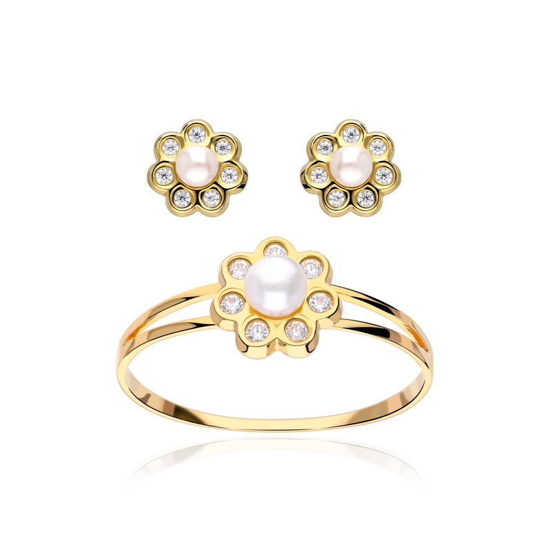 CONJUNTO "LETICIA" ORO 18K PERLAS CULTIVADAS