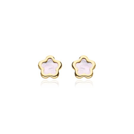 PENDIENTES "NAPERVILLE" ORO 18K Y NÁCAR NATURAL