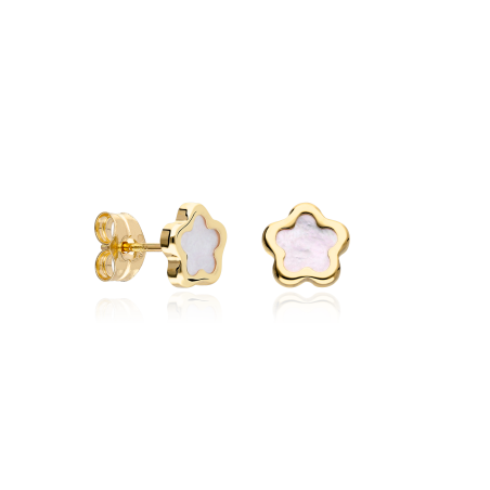 PENDIENTES "NAPERVILLE" ORO 18K Y NÁCAR NATURAL