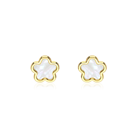 Pendientes Oro 18 k y Nácar "Pétale"