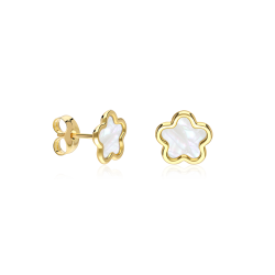 Pendientes Oro 18 k y Nácar "Pétale"